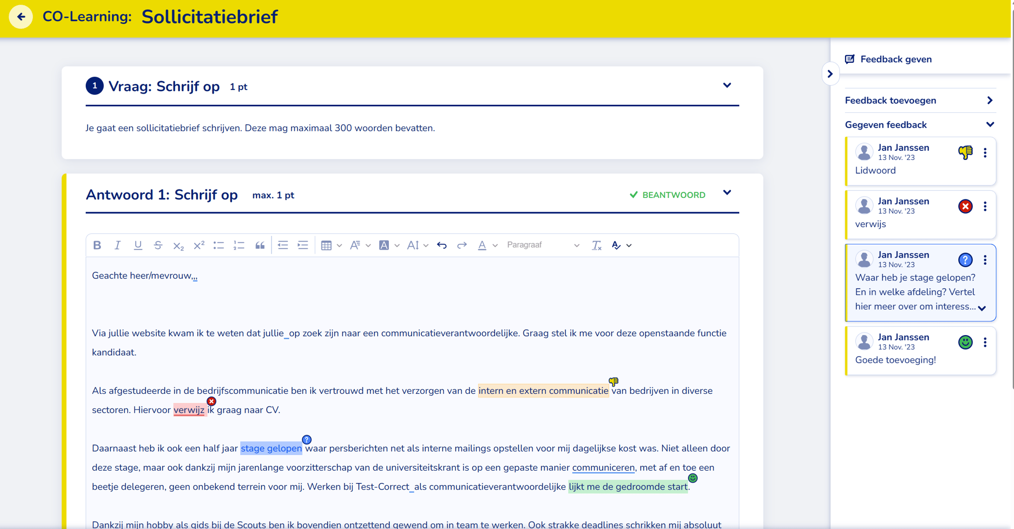 Feedback-op-schrijfopdracht-screenshot