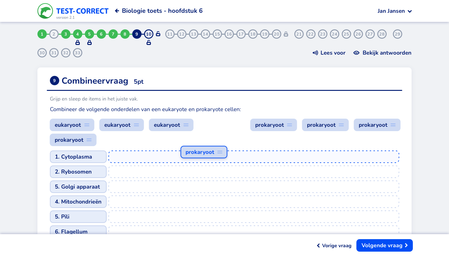 Sneek peak 1 - Epic Toetsen op afstand - Student Toetsafname player - Vraag Combineer-3-4